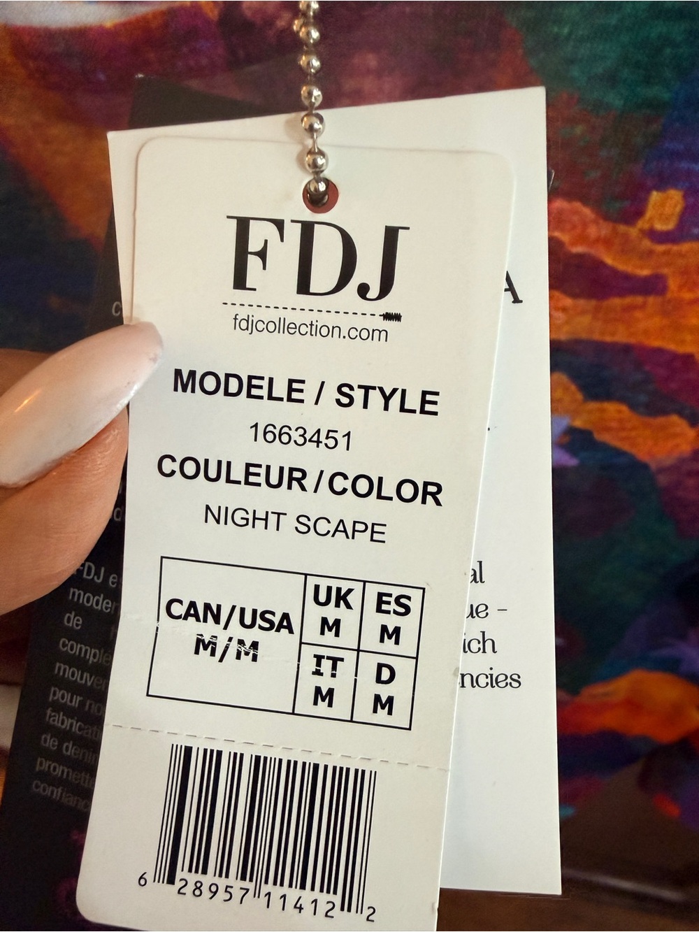 FDJ NWT 3/4 sleeve scoop neck 
mixed color jersey 100 % poly 
retail $79.00 - Picture 3 of 10